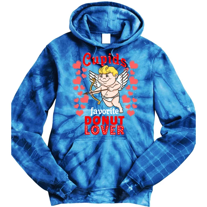 Cupids Favorite Donut Lover Valentines Day Gift Tie Dye Hoodie