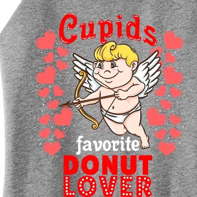 Cupids Favorite Donut Lover Valentines Day Gift Women’s Perfect Tri Rocker Tank