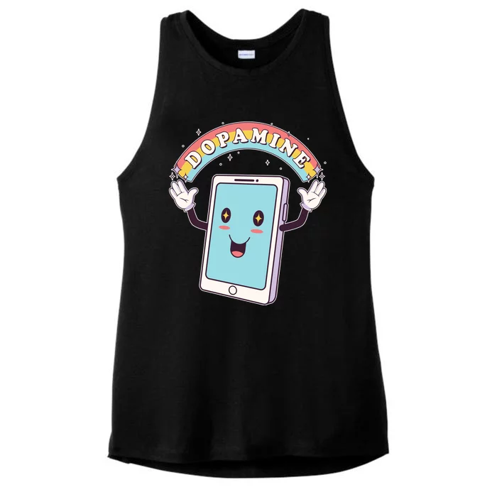 Cute Funny Dopamine Cellphone Ladies Tri-Blend Wicking Tank