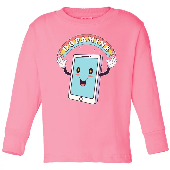 Cute Funny Dopamine Cellphone Toddler Long Sleeve Shirt