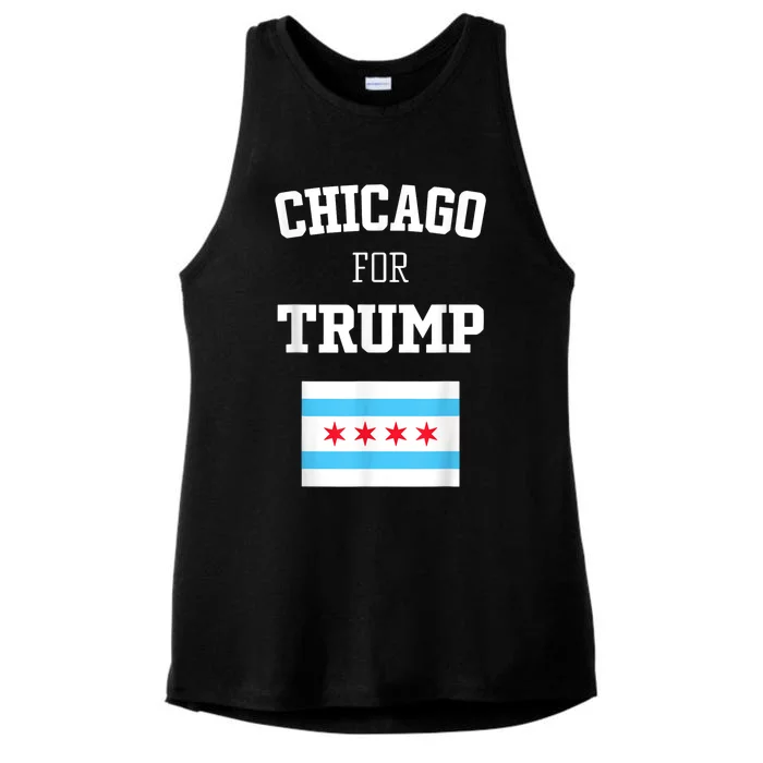 Chicago For Donald Trump SupporterS Design Ladies Tri-Blend Wicking Tank