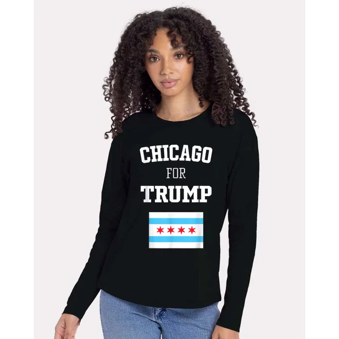 Chicago For Donald Trump SupporterS Design Womens Cotton Relaxed Long Sleeve T-Shirt