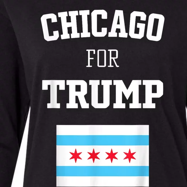 Chicago For Donald Trump SupporterS Design Womens Cotton Relaxed Long Sleeve T-Shirt