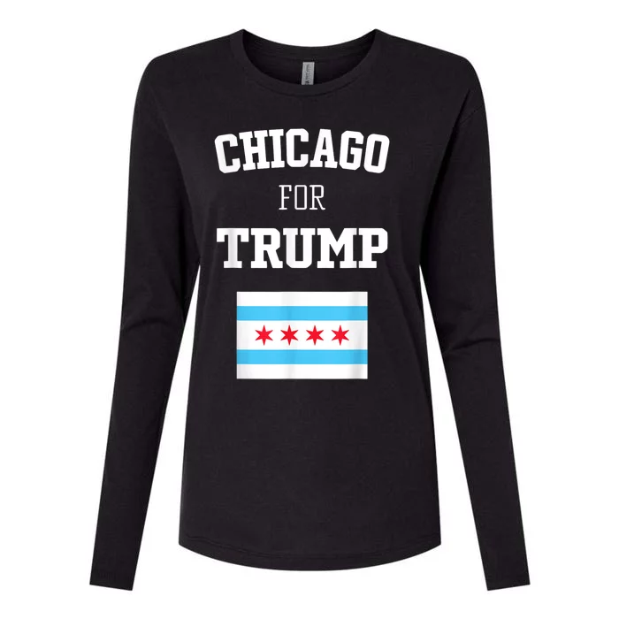 Chicago For Donald Trump SupporterS Design Womens Cotton Relaxed Long Sleeve T-Shirt