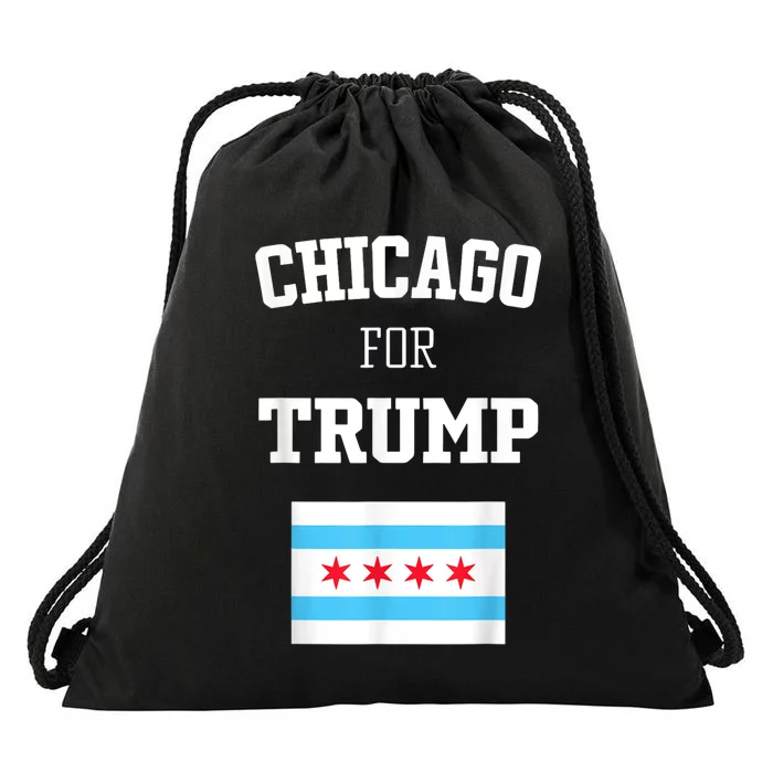 Chicago For Donald Trump SupporterS Design Drawstring Bag