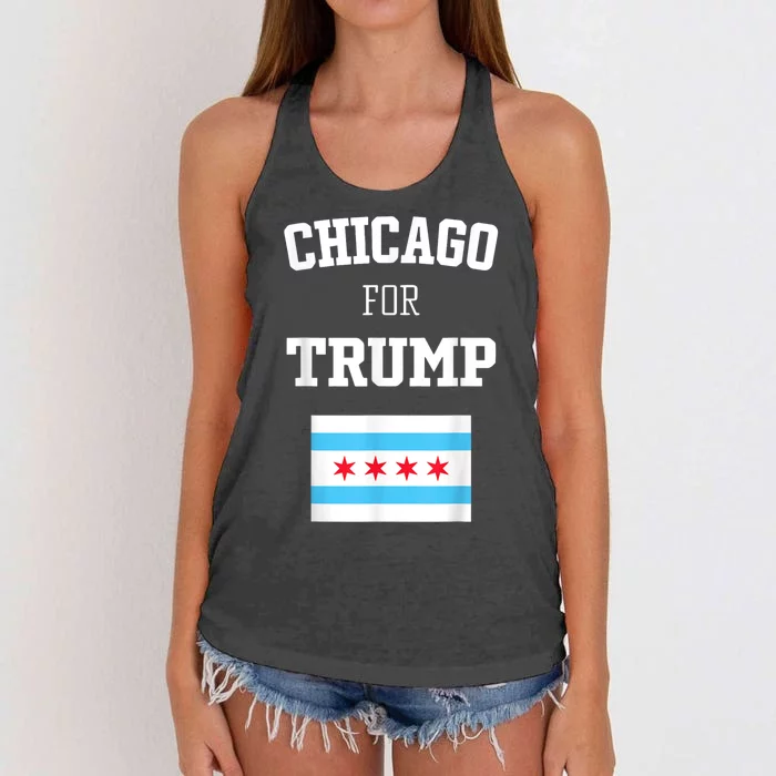 Chicago For Donald Trump SupporterS Design Women's Knotted Racerback Tank