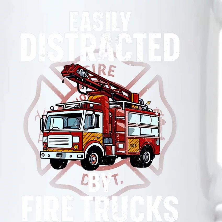 Cute Firefighter Design For Fireman Fire Truck Black Color Changing Mug