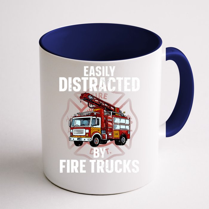 Cute Firefighter Design For Fireman Fire Truck Front & Back Coffee Mug