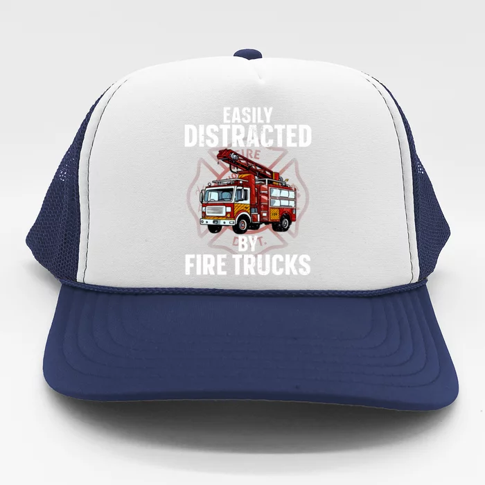 Cute Firefighter Design For Fireman Fire Truck Trucker Hat