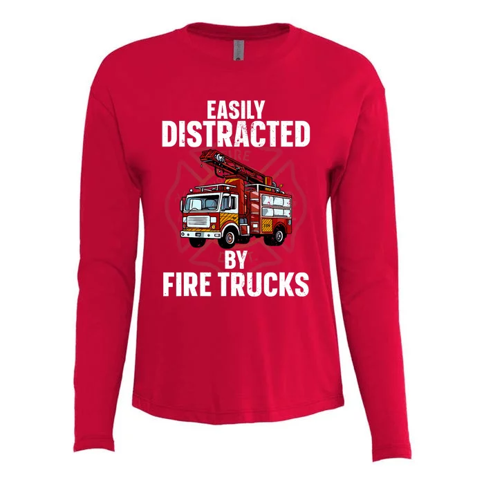 Cute Firefighter Design For Fireman Fire Truck Womens Cotton Relaxed Long Sleeve T-Shirt