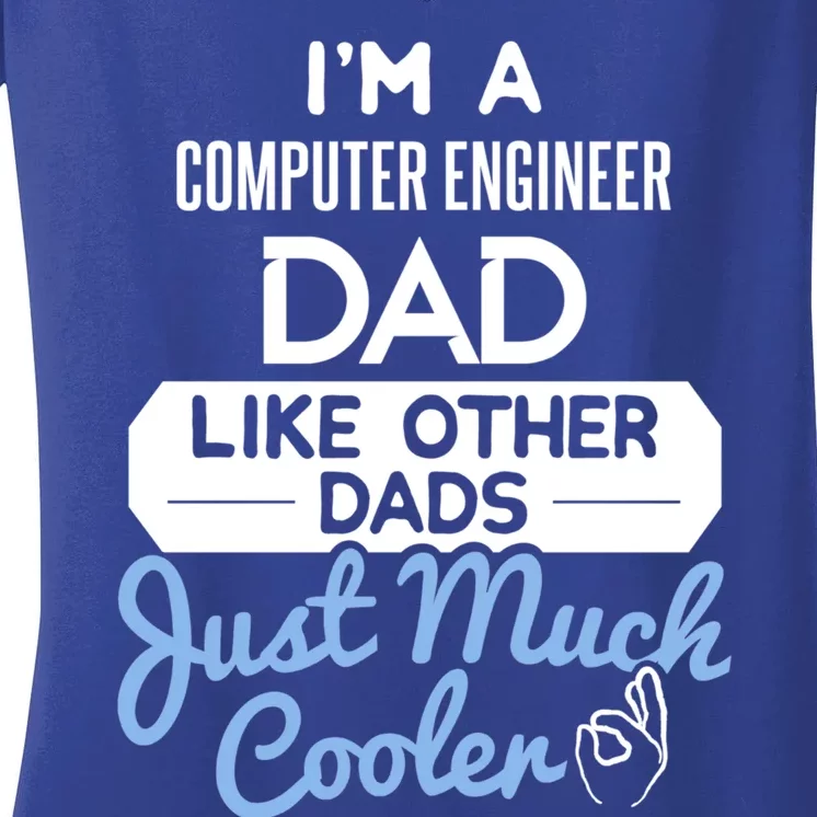 Cool Fathers Day Gift Computer Engineer Dad Gift Women's V-Neck T-Shirt