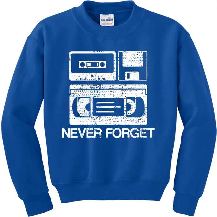 Cassette Floppy Disk Retro Never Forget Meaningful Gift Kids Sweatshirt