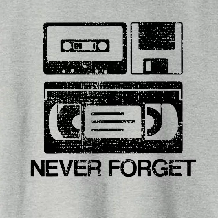 Cassette Floppy Disk Retro Never Forget Meaningful Gift Women's Crop Top Tee