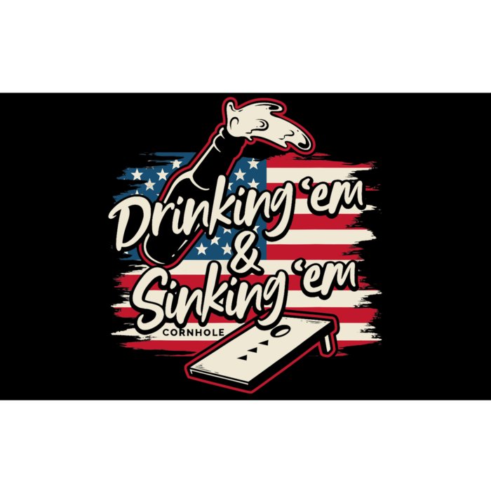 Cornholes For Drinking Em Sinking Em 4th of July Bumper Sticker