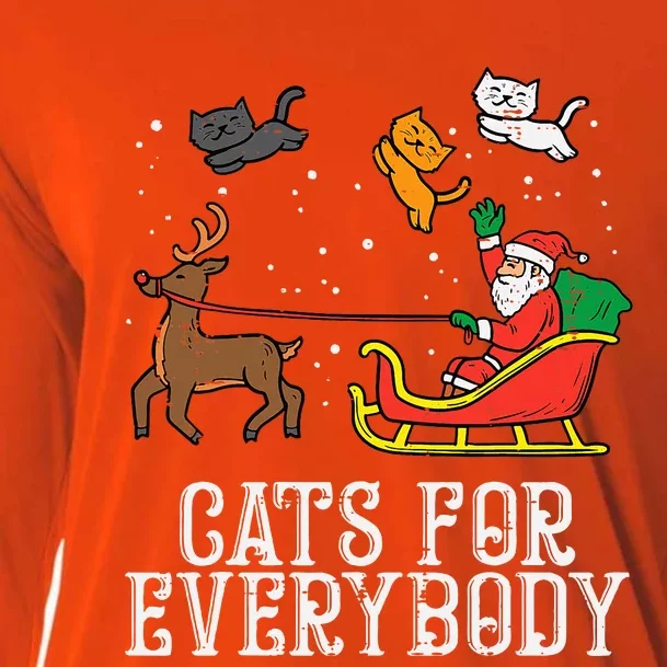 Cats For Everybody Christmas Cat Funny Xmas Santa Cooling Performance Long Sleeve Crew