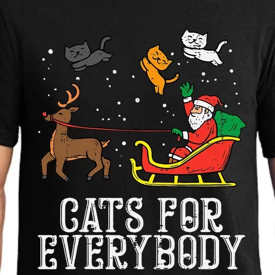 Cats For Everybody Christmas Cat Funny Xmas Santa Pajama Set