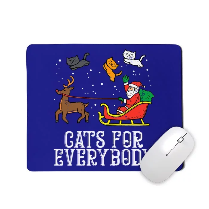 Cats For Everybody Christmas Cat Funny Xmas Santa Mousepad