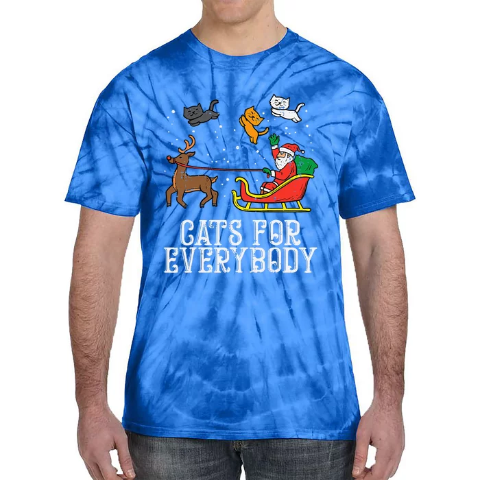 Cats For Everybody Christmas Cat Funny Xmas Santa Tie-Dye T-Shirt