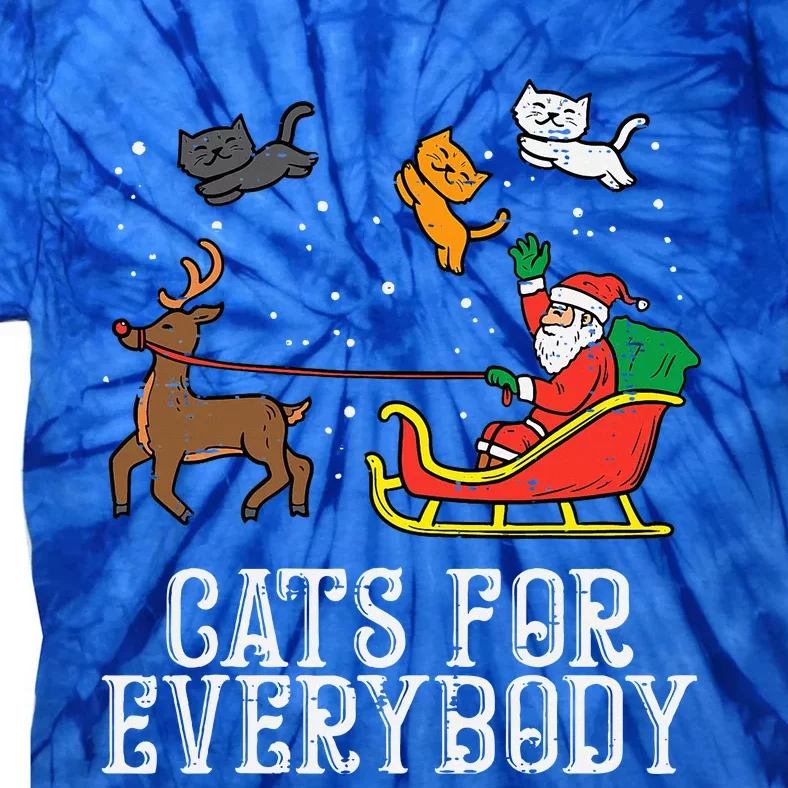 Cats For Everybody Christmas Cat Funny Xmas Santa Tie-Dye T-Shirt