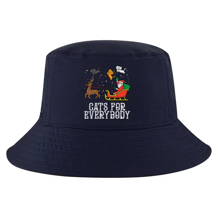 Cats For Everybody Christmas Cat Funny Xmas Santa Cool Comfort Performance Bucket Hat