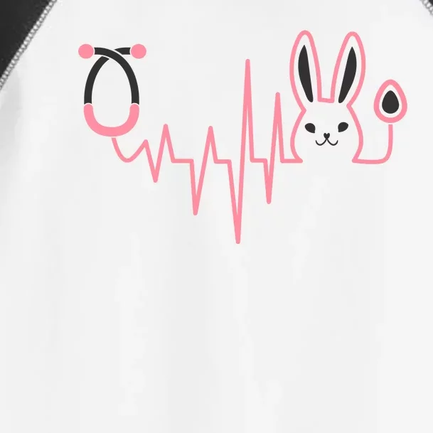 Cute Funny Easter Bunny Heart Beat Stethoscope Toddler Fine Jersey T-Shirt