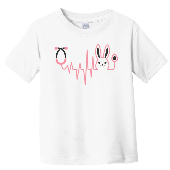 Cute Funny Easter Bunny Heart Beat Stethoscope Toddler T-Shirt