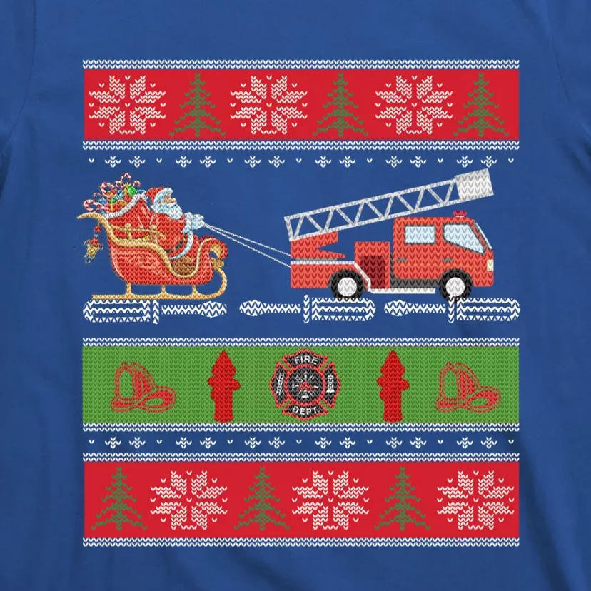 Christmas Fire Engine Fire Truck Fighter Ugly Xmas Gift T-Shirt