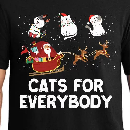 Cats For Everybody Festive Christmas Santa Xmas Funny Ugly Pajama Set