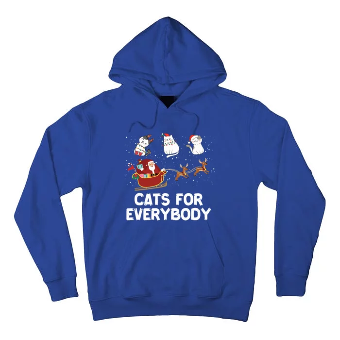 Cats For Everybody Festive Christmas Santa Xmas Funny Ugly Tall Hoodie