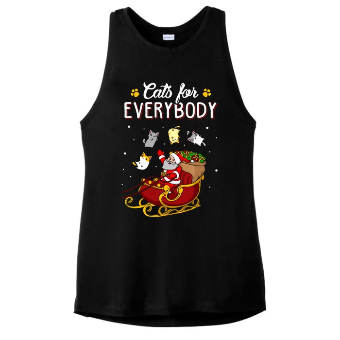 Cats For Everybody Ugly Christmas Cat Ladies Tri-Blend Wicking Tank