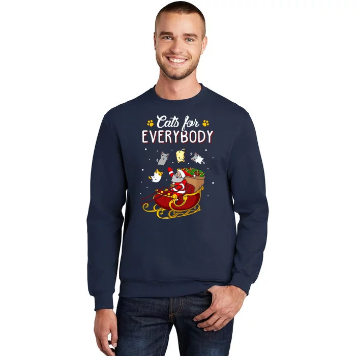 Cats For Everybody Ugly Christmas Cat Tall Sweatshirt