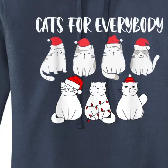 Cats For Everybody Christmas Funny Christmas Cats Great Gift Women's Pullover Hoodie