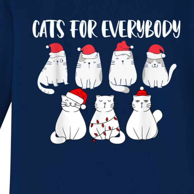 Cats For Everybody Christmas Funny Christmas Cats Great Gift Baby Long Sleeve Bodysuit