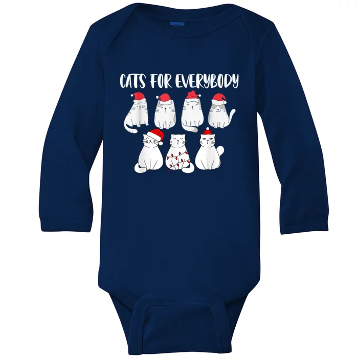 Cats For Everybody Christmas Funny Christmas Cats Great Gift Baby Long Sleeve Bodysuit