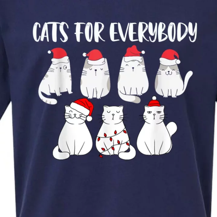 Cats For Everybody Christmas Funny Christmas Cats Great Gift Sueded Cloud Jersey T-Shirt