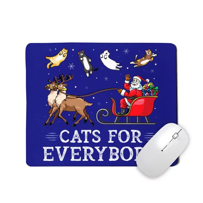 Cats For Everybody Christmas Cat Funny Xmas Santa Mousepad