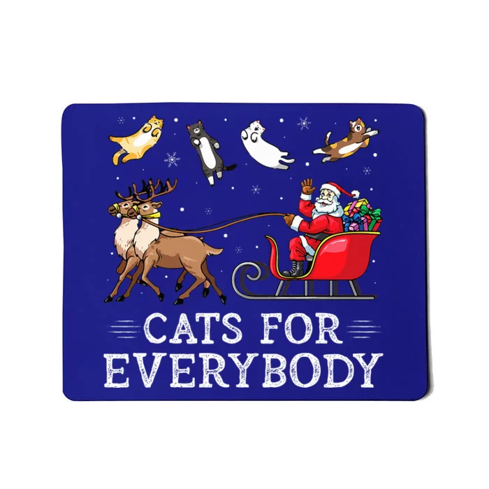 Cats For Everybody Christmas Cat Funny Xmas Santa Mousepad