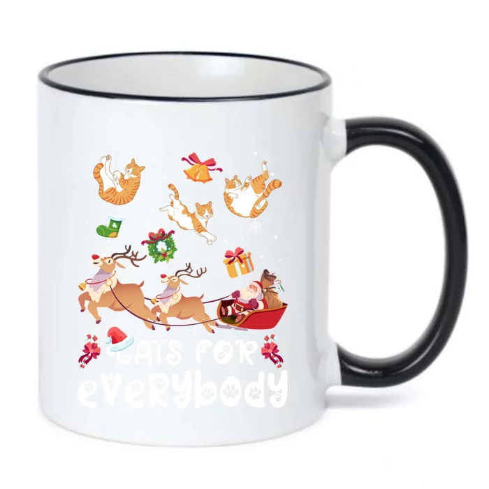 Cats For Everybody Christmas Santa Cats Lovers Gift Black Color Changing Mug