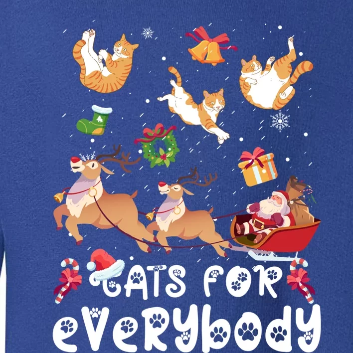 Cats For Everybody Christmas Santa Cats Lovers Gift Toddler Sweatshirt