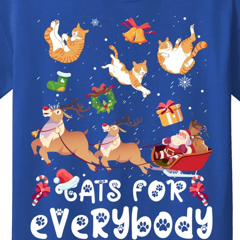 Cats For Everybody Christmas Santa Cats Lovers Gift Kids T-Shirt