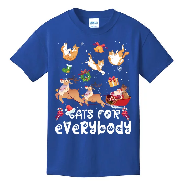 Cats For Everybody Christmas Santa Cats Lovers Gift Kids T-Shirt