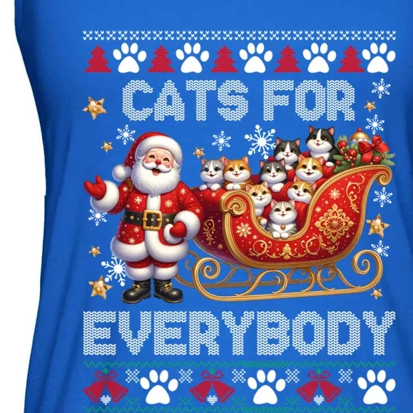 Cats For Everybody Christmas Santa Xmas Funny Gift Gift Ladies Essential Flowy Tank