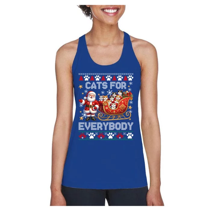 Cats For Everybody Christmas Santa Xmas Funny Gift Gift Women's Racerback Tank