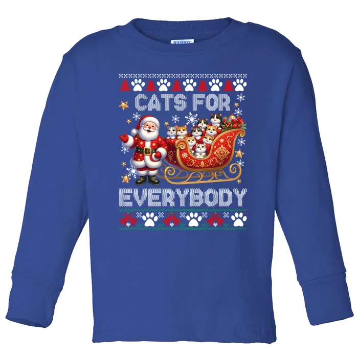 Cats For Everybody Christmas Santa Xmas Funny Gift Gift Toddler Long Sleeve Shirt