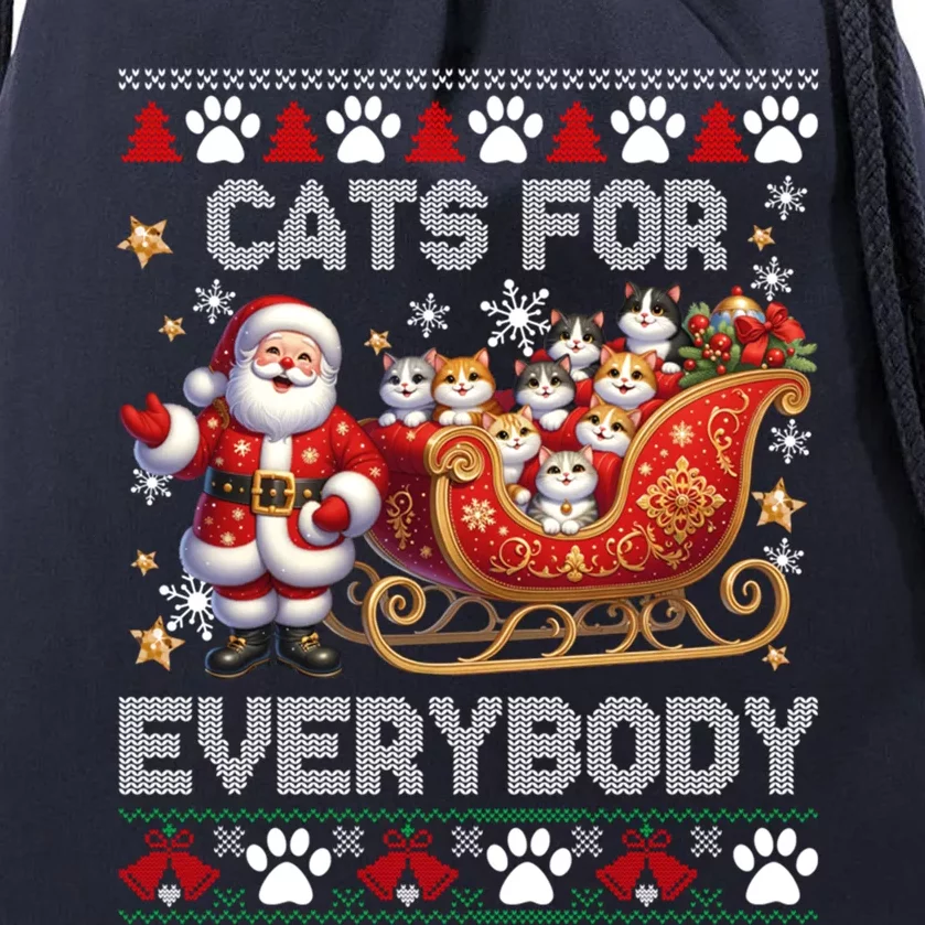 Cats For Everybody Christmas Santa Xmas Funny Gift Gift Drawstring Bag