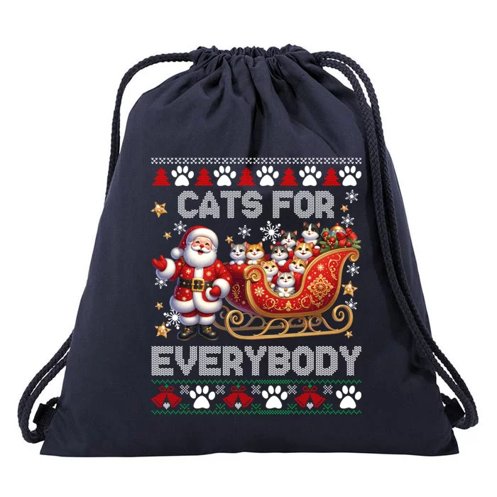 Cats For Everybody Christmas Santa Xmas Funny Gift Gift Drawstring Bag