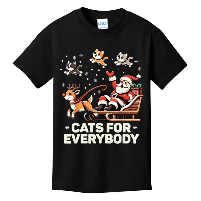 Cats For Everybody Funny Christmas Cat Xmas Women Santa Kids T-Shirt