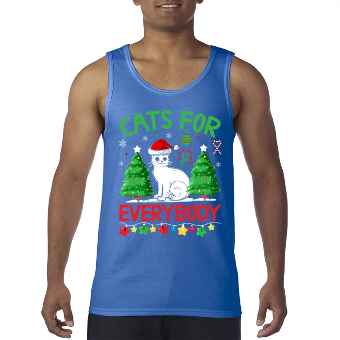 Cats For Everybody Christmas Gift Tank Top