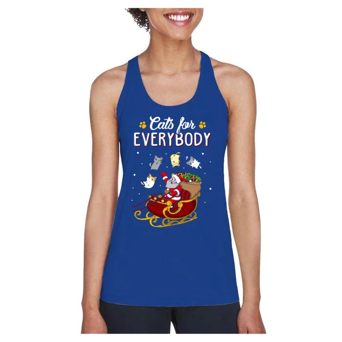 Cats For Everybody Cat Christmas Ugly Christmas Gift Women's Racerback Tank