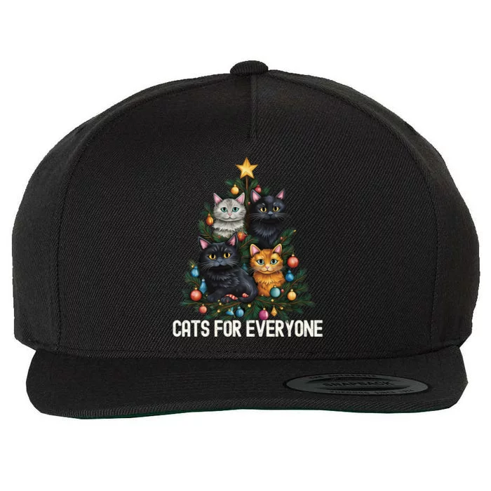 Cats For Everybody Christmas Tree Gift Wool Snapback Cap